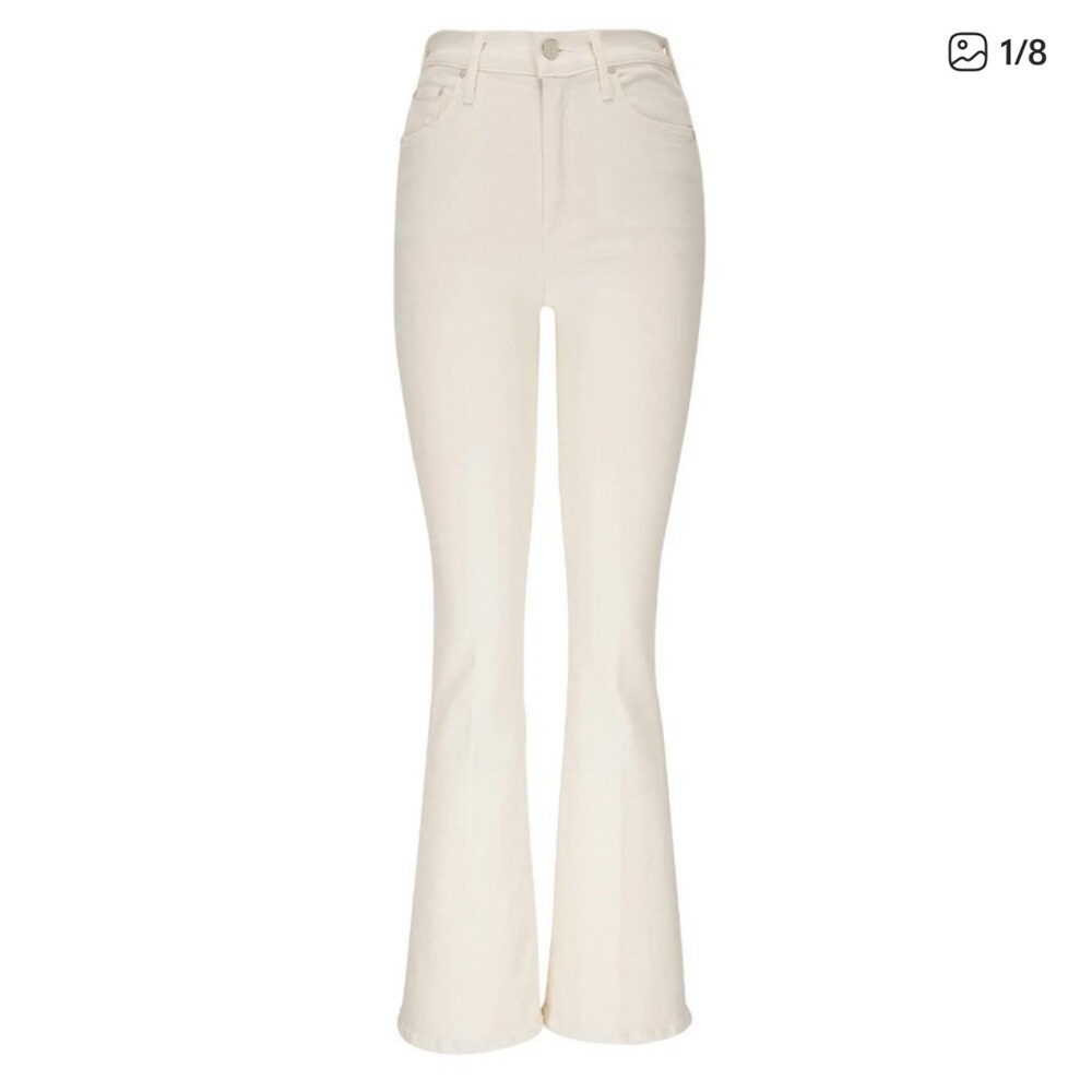 MOTHER Antique White Flare Jeans